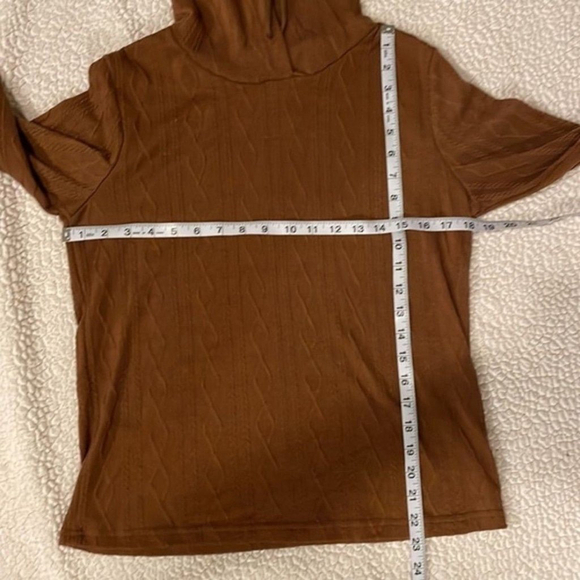 SHEIN Brown Cable Knit Raglan Sleeve Hoodie Small - Picture 10 of 15